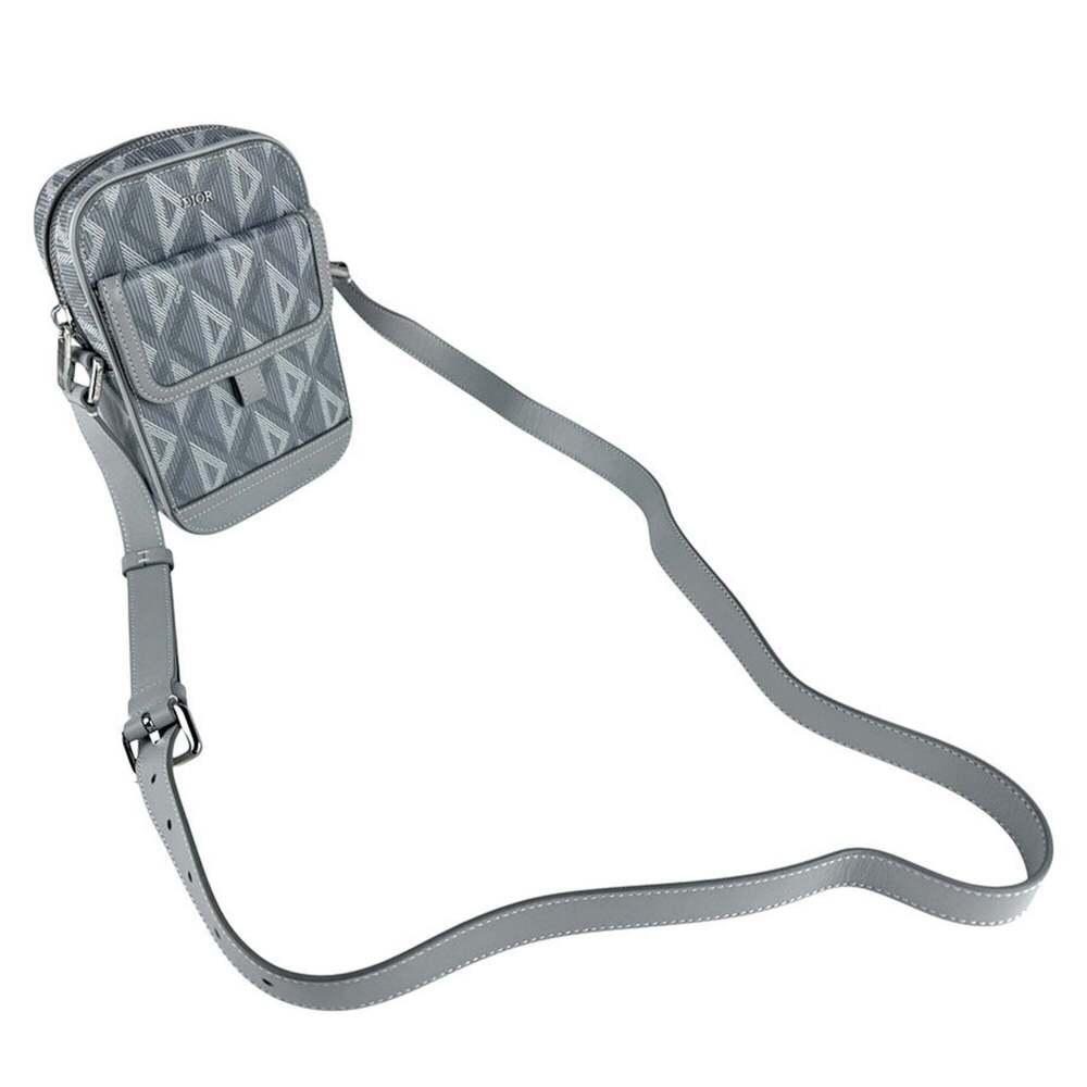 CHRISTIAN DIOR Gray Diamond Leather Shoulder Bag - Picture 10 of 12